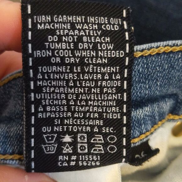 7 for all Mankind Josefina skinny boyfriend distressed button fly jeans 26 - Picture 8 of 11